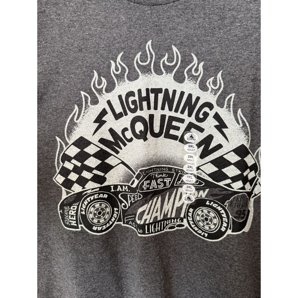 Disney Parks Cars Lightning McQueen Graphic T-Shirt XXL Pixar Racing Tee